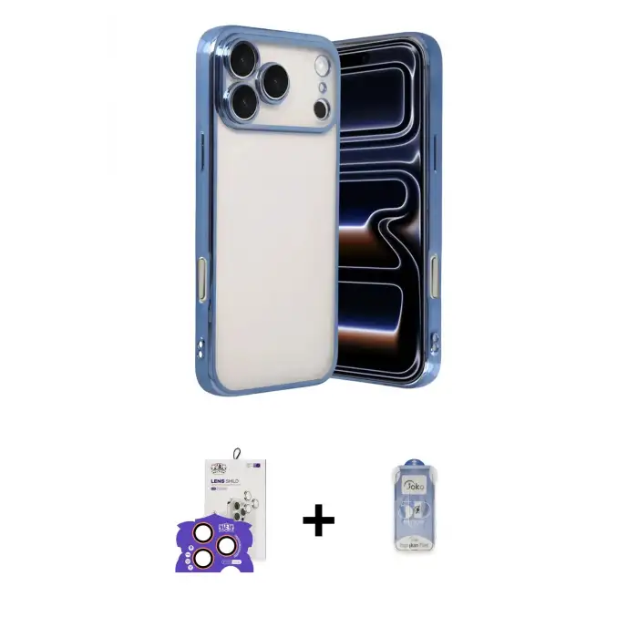 ieg™ iPhone 17 Pro Max Kılıf Vadi Minimal - Siyah Joko Magic 5D Cam + Bilvis Titan Kamera Lens - TU