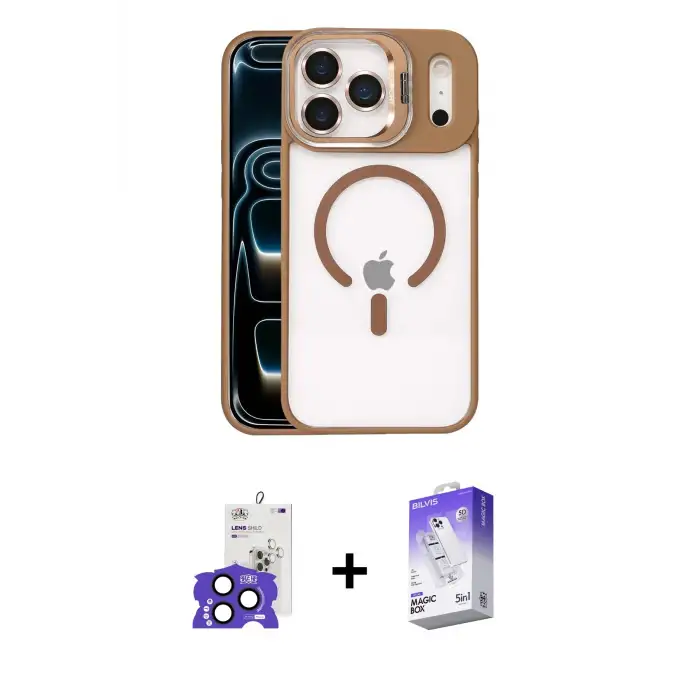 ieg™ iPhone 17 Pro Max Kılıf Yadigar Asil Koleksiyonu - Siyah Bilvis 5in1 3D Magic Cam Ekran Koruyucu + Bilvis Titan Kamera Lens - LT