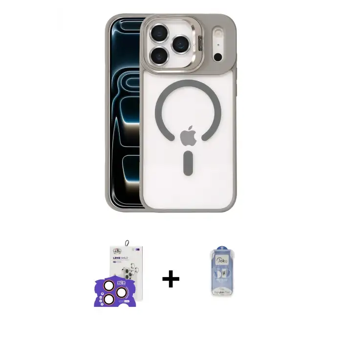 ieg™ iPhone 17 Pro Max Kılıf Yadigar Asil Koleksiyonu - Siyah Joko Magic 5D Cam + Bilvis Titan Kamera Lens - TU