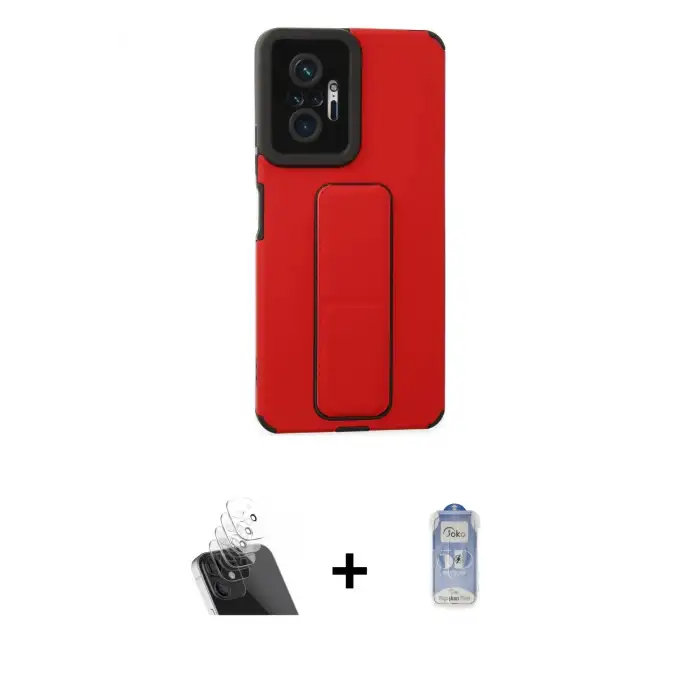 ieg™ Redmi Note 10 Pro Kılıf Çekirdek Yansıma - Siyah Joko Magic 5D Cam + Kamera Lens Koruma Cam - SF