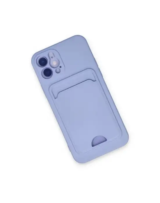 Apple İphone 12 Kılıf Kelvin Kartvizitli Silikon - Lila