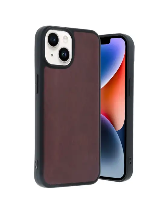 Apple İphone 14 Kılıf Aras Deri Kapak - Bordo