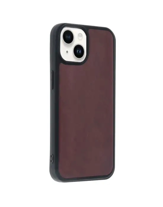 Apple İphone 14 Kılıf Aras Deri Kapak - Bordo