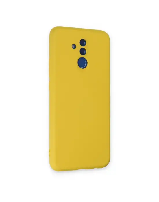 Huawei Mate 20 Lite Kılıf Nano İçi Kadife Silikon - Sarı