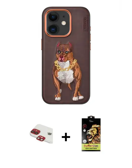 ieg™ iPhone 11 Kılıf Nova Form Koleksiyonu - Siyah Buffer Cam Ekran Koruyucu + Pers Alüminyum Kamera Lens - KI