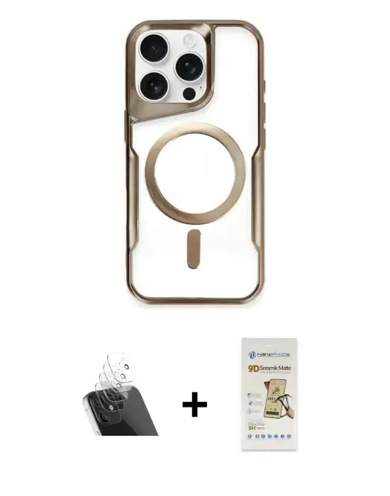 ieg™ iPhone 11 Pro Max Kılıf Yadigar Klasik Özel Seri - Siyah Mat Seramik Nano Ekran Koruyucu + Kamera Lens Koruma Cam - SF
