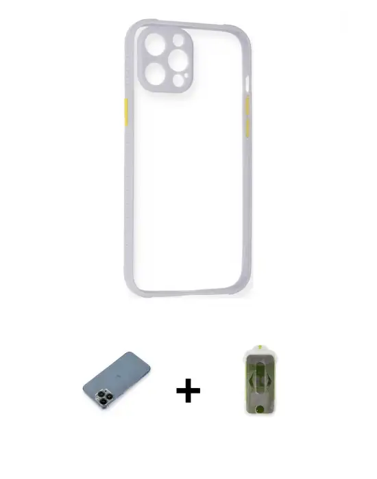 ieg™ iPhone 12 Pro Max Kılıf Nova Asil Özel Seri - Siyah Joko Magic 5D Hayalet Cam + Shine Kamera Lens Koruma Cam - SH