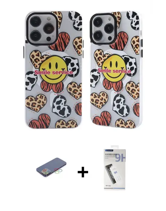 ieg™ iPhone 12 Pro Max Kılıf Nova Doku Koleksiyonu - Şeffaf Uv Polymer Nano Ekran Koruyucu + Renkli Kamera Lens Koruma Cam - MI