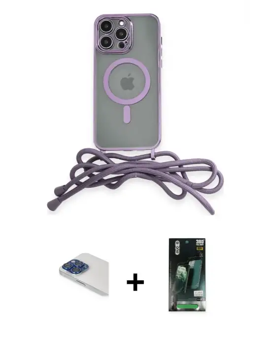 ieg™ iPhone 13 Pro Max Kılıf Eksen Özel Seri - Şeffaf 360 Full Body Arka Koruyucu + Pers Alüminyum Kamera Lens - LT
