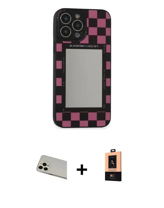 ieg™ iPhone 13 Pro Max Kılıf Odak Klasik Serisi - Şeffaf Maxco Cam Ekran Koruyucu + Rainbow Kamera Lens Koruma Cam - REGD