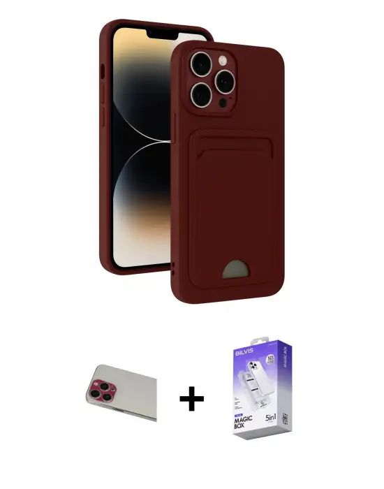 ieg™ iPhone 13 Pro Max Kılıf Vadi Çizgi Prime - Siyah Bilvis 5in1 3D Magic Cam Ekran Koruyucu + Rainbow Kamera Lens Koruma Cam - KI