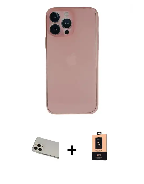 ieg™ iPhone 13 Pro Max Kılıf Yadigar Yansıma Serisi - Şeffaf Maxco Cam Ekran Koruyucu + Rainbow Kamera Lens Koruma Cam - REGD