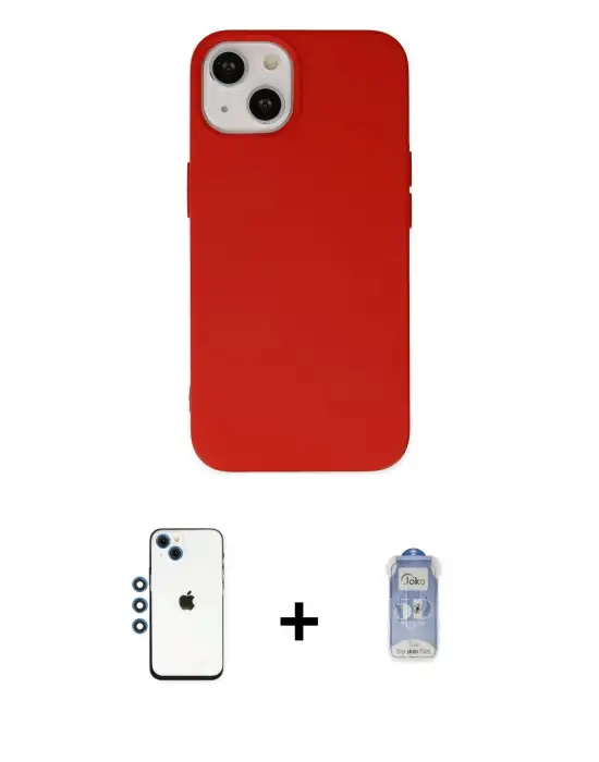 ieg™ iPhone 14 Kılıf Ahenk Serisi - Siyah Joko Magic 5D Cam + Shine Kamera Lens - MI