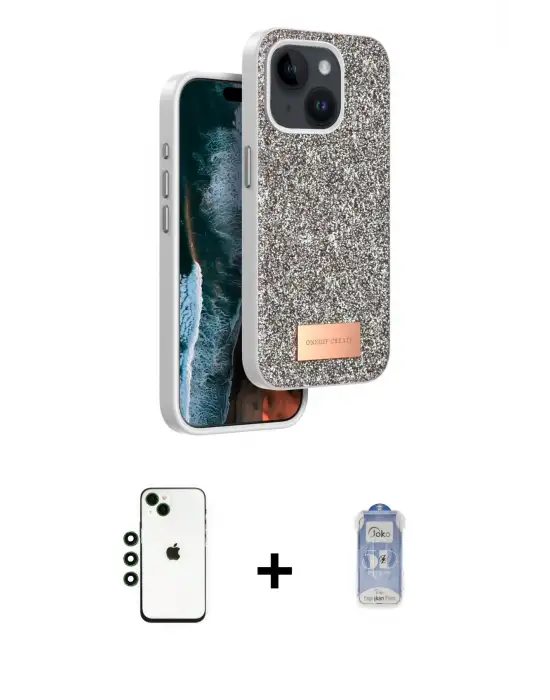ieg™ iPhone 14 Kılıf Vadi Klasik Serisi - Siyah Joko Magic 5D Cam + Shine Kamera Lens - YL