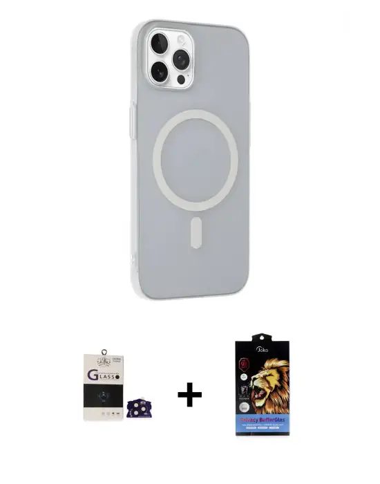 ieg™ iPhone 14 Pro Max Kılıf Çekirdek Modern Prime - Siyah Buffer Hayalet Cam Ekran Koruyucu + Bilvis Titan Kamera Lens - DNMR