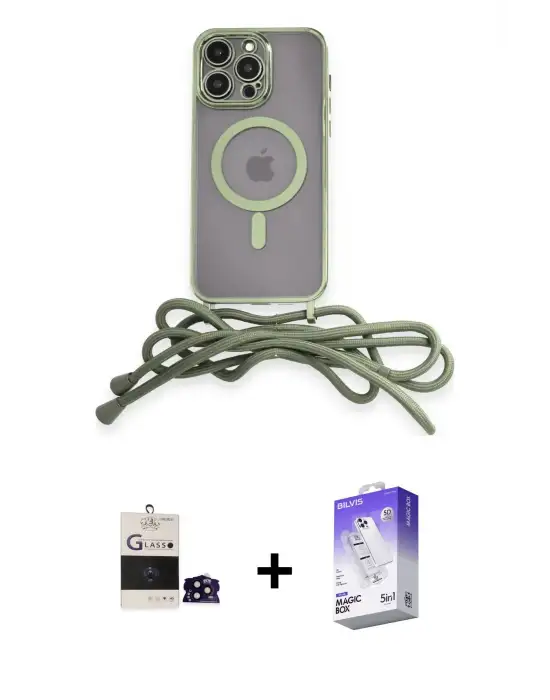 ieg™ iPhone 14 Pro Max Kılıf Eksen Özel Seri - Siyah Bilvis 5in1 3D Magic Cam Ekran Koruyucu + Bilvis Titan Kamera Lens - SH