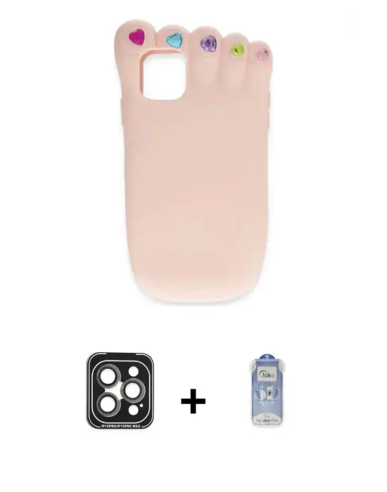 ieg™ iPhone 15 Pro Max Kılıf Akış Yansıma - Siyah Joko Magic 5D Cam + PVD Metal Kamera Lens - GI