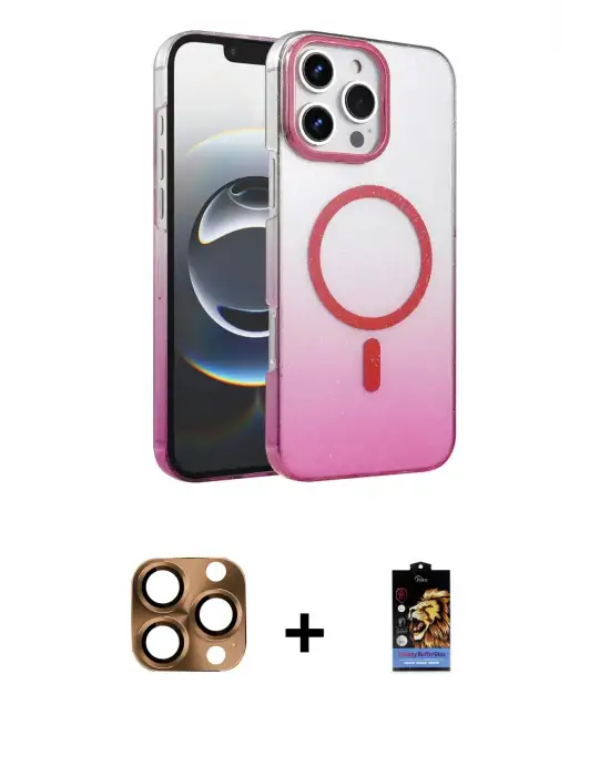ieg™ iPhone 16 Pro Max Kılıf Ahenk Doku Özel Seri - Siyah Buffer Hayalet Cam Ekran Koruyucu + Pers Alüminyum Kamera Lens - CLTM