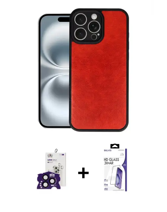 ieg™ iPhone 16 Pro Max Kılıf Kıvılcım Işık Serisi - Siyah Bilvis 3X AR HD Cam Ekran Koruyucu + Bilvis Titan Kamera Lens - SH