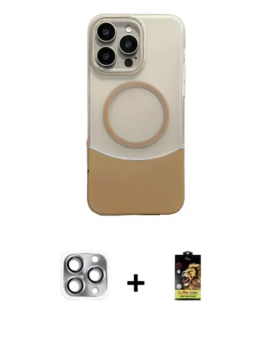 ieg™ iPhone 16 Pro Max Kılıf Kozmos Form Özel Seri - Siyah Buffer Cam Ekran Koruyucu + Pers Alüminyum Kamera Lens - GI