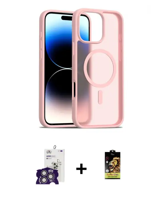 ieg™ iPhone 16 Pro Max Kılıf Siluet Minimal Prime - Siyah Buffer Cam Ekran Koruyucu + Bilvis Titan Kamera Lens - GS