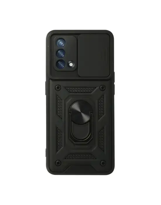 Oppo A74 4g Kılıf Pars Lens Yüzüklü Silikon - Siyah