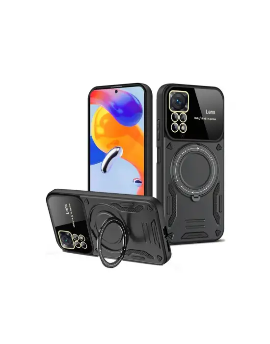 Xiaomi Redmi Note 12 Pro 4g Kılıf Joy Lens Standlı Kapak - Siyah