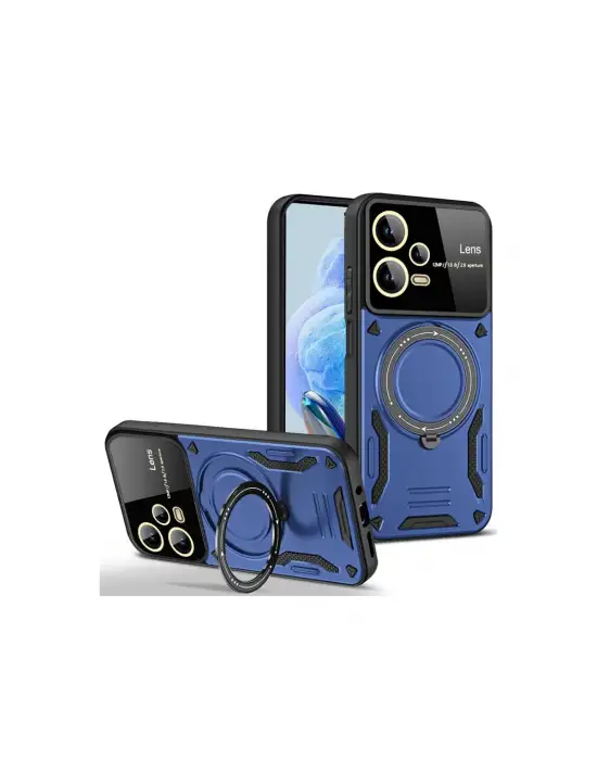 Xiaomi Redmi Note 12 Pro 5g Kılıf Joy Lens Standlı Kapak - Lacivert