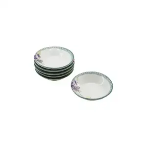 6 Pcs Porselen Desenli Çay Tabağı