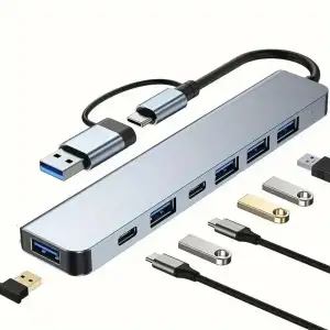 8 İn 1 Usb Çevirici Notebook Macbook Type-c Uyumlu Görüntü Aktarıcı Hub
