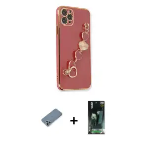 ieg™ iPhone 11 Pro Max Kılıf Nova Işık Prime - Şeffaf 360 Full Body Arka Koruyucu + Metal Kamera Lens Koruma Cam - GS