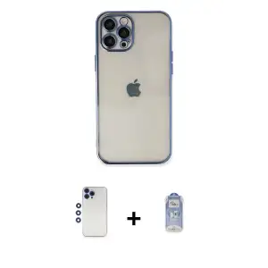 ieg™ iPhone 12 Pro Max Kılıf Vadi Minimal - Siyah Joko Magic 5D Cam + Shine Kamera Lens - LT