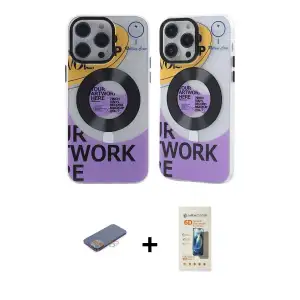 ieg™ iPhone 13 Pro Max Kılıf Nova Doku Koleksiyonu - Siyah 6D Mat Seramik Hayalet Nano Ekran Koruyucu + Renkli Kamera Lens Koruma Cam - PE