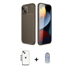 ieg™ iPhone 14 Kılıf Eksen Form Prime - Siyah Joko Magic 5D Cam + Shine Kamera Lens - GI