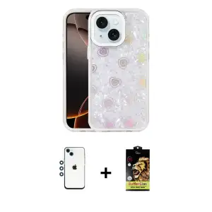 ieg™ iPhone 14 Kılıf Odak Prime - Siyah Buffer Cam Ekran Koruyucu + Shine Kamera Lens - MI