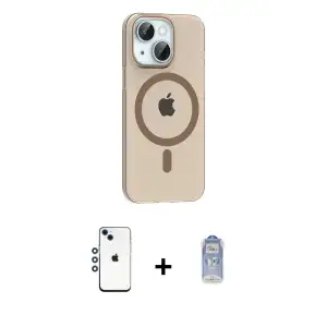 ieg™ iPhone 14 Kılıf Pusula Form Özel Seri - Siyah Joko Magic 5D Cam + Shine Kamera Lens - MI