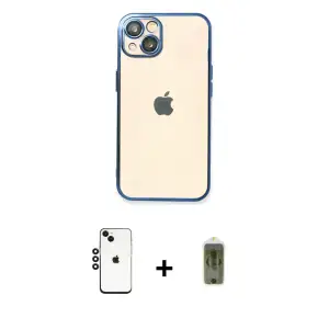 ieg™ iPhone 14 Kılıf Vadi Minimal - Siyah Joko Magic 5D Hayalet Cam + Shine Kamera Lens - SH