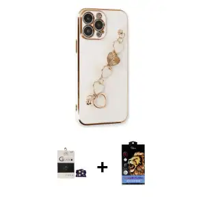 ieg™ iPhone 14 Pro Max Kılıf Nova Işık Prime - Siyah Buffer Hayalet Cam Ekran Koruyucu + Bilvis Titan Kamera Lens - GD