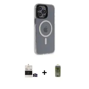 ieg™ iPhone 14 Pro Max Kılıf Yankı Işık Prime - Siyah Joko Magic 5D Hayalet Cam + Bilvis Titan Kamera Lens - GD