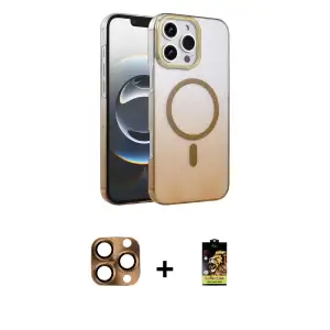 ieg™ iPhone 16 Pro Max Kılıf Ahenk Doku Özel Seri - Siyah Buffer Cam Ekran Koruyucu + Pers Alüminyum Kamera Lens - CLTM