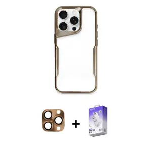 ieg™ iPhone 16 Pro Max Kılıf Akış Çizgi Koleksiyonu - Siyah Bilvis 5in1 3D Magic Cam Ekran Koruyucu + Pers Alüminyum Kamera Lens - CLTM