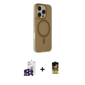 ieg™ iPhone 16 Pro Max Kılıf Çekirdek Modern Prime - Siyah Buffer Cam Ekran Koruyucu + Bilvis Titan Kamera Lens - SH