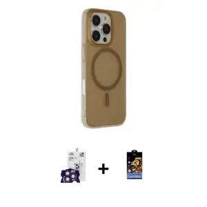 ieg™ iPhone 16 Pro Max Kılıf Çekirdek Modern Prime - Siyah Buffer Hayalet Cam Ekran Koruyucu + Bilvis Titan Kamera Lens - TMGI