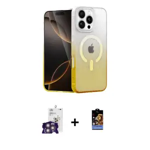 ieg™ iPhone 16 Pro Max Kılıf Eksen Minimal Özel Seri - Siyah Buffer Hayalet Cam Ekran Koruyucu + Bilvis Titan Kamera Lens - GS