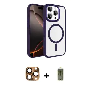 ieg™ iPhone 16 Pro Max Kılıf Kıvılcım Prime - Siyah Joko Magic 5D Hayalet Cam + Pers Alüminyum Kamera Lens - CLTM