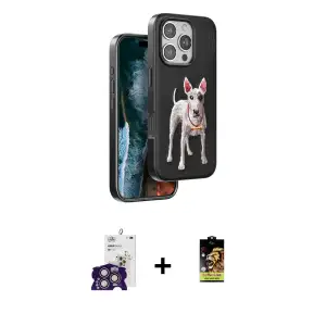 ieg™ iPhone 16 Pro Max Kılıf Nova Form Koleksiyonu - Siyah Buffer Cam Ekran Koruyucu + Bilvis Titan Kamera Lens - GS