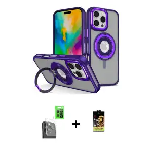 ieg™ iPhone 16 Pro Max Kılıf Nova Minimal Serisi - Siyah Buffer Cam Ekran Koruyucu + Raze Metal Kamera Lens - SH