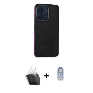 ieg™ Redmi 13C Kılıf Eksen Işık - Siyah Joko Magic 5D Cam + Kamera Lens Koruma Cam - SF