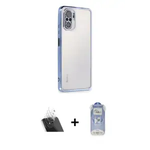 ieg™ Redmi Note 10 Kılıf Vadi Minimal - Şeffaf Joko Magic 5D Cam + Kamera Lens Koruma Cam - SF