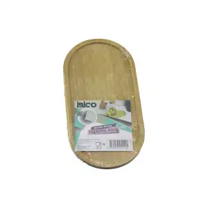 Oval Ahşap Bambu Yağdanlık Altlık 12x23cm